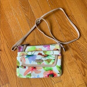 KOLTOV Watercolor FLORAL 6x7 crossbody Outside&Inside zipper Pockets